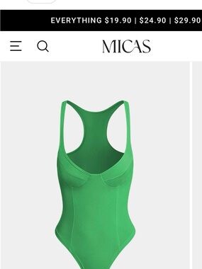 MICAS Green Scoop Neck Bodysuit